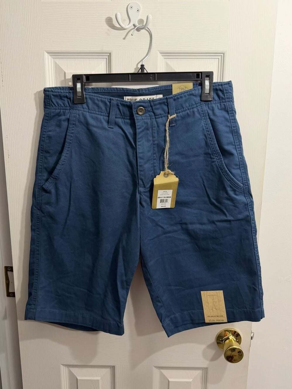 True Craft Men's Teal Vapor Chino Shorts 32W x 11 Inseam Comfort Waistband